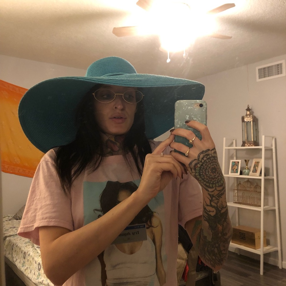 Giant Teal Classy Floppy Beach Hat Great Quality